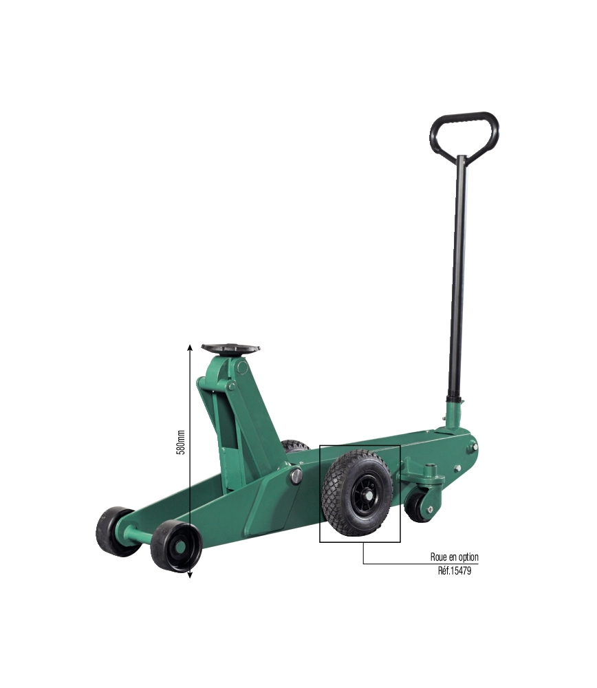 Macaco Hidráulico de Rodas COMPAC 10T com Pédala 165/580mm