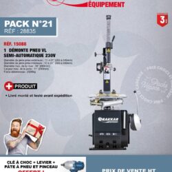 Kit Desmontador de Pneus Semiautomático DRAKKAR 230V com Chave de Impacto e Pasta para Pneus