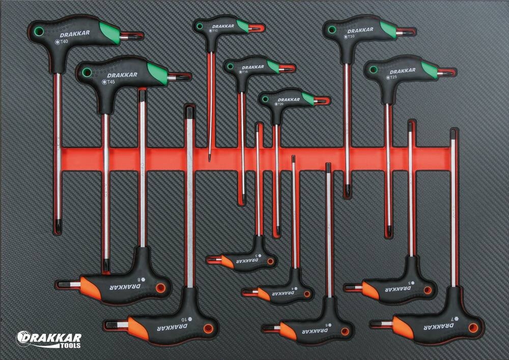Carro de Ferramentas Equipado DRAKKAR 7 Gavetas com 162 Ferramentas em Módulos de Carbono