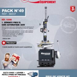 Pack DRAKKAR Máquina de Montagem de Pneus Semi-Automática 400V VL/VU/4x4 com Acessórios