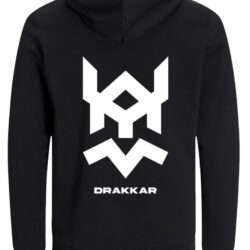 Sweatshirt DRAKKAR Preta Unissexo Tamanho XS com Logo Branco - Image 2
