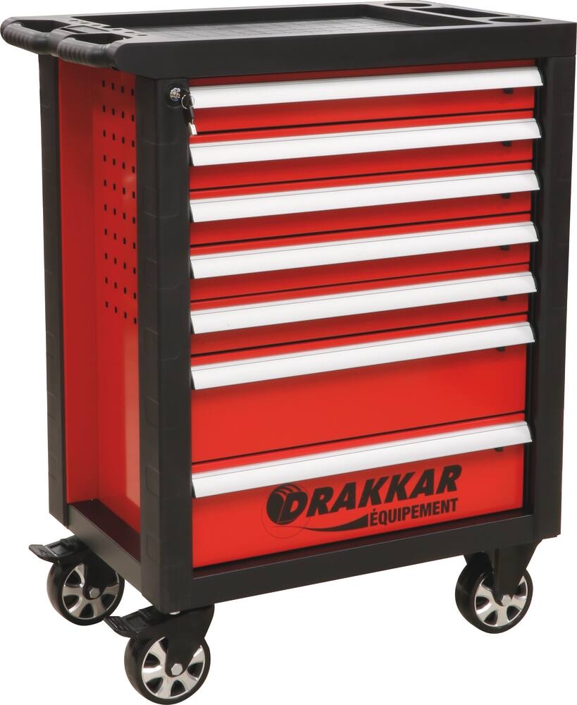 Servante de Oficina DRAKKAR 7 Gavetas com 205 Ferramentas