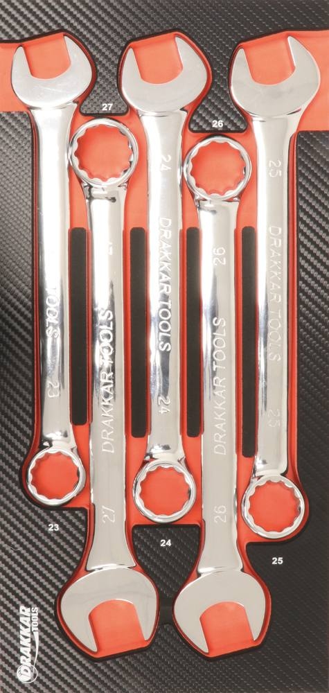 Módulo de Espuma com 5 Chaves Mistas 23 a 27mm DRAKKAR Acabamento Carbono