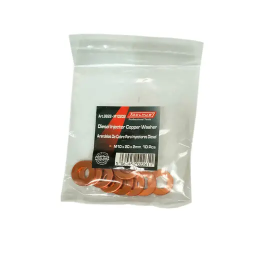 Anilhas de Cobre para Injetores Diesel TOOLHUB M10 10 Peças 20x2mm