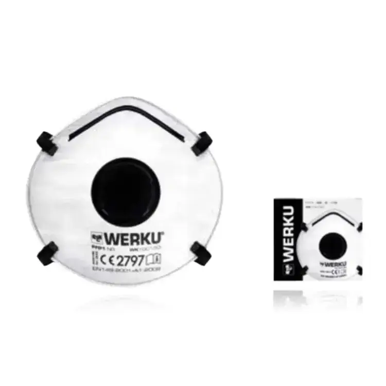 Máscara de Proteção Respiratória WERKU WK100150 FFP1 com Válvula 10 Peças