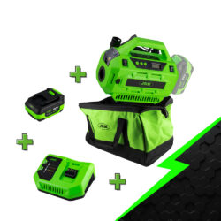 Pack Insuflador Elétrico JBM com Bateria Li-Ion 4,0Ah, Carregador 20V e Mochila