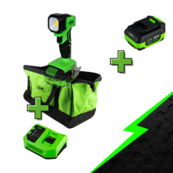 Projetor de Trabalho LED JBM 60035 1000 lm 20V com Bateria 4.0Ah Carregador e Mochila