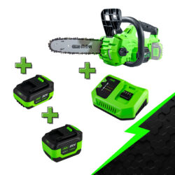 Kit Motosserra a Bateria JBM com Baterias 4Ah e 6Ah e Carregador