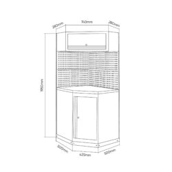 Conjunto de Mobiliário Modular de Oficina JBM 11 Peças 800x800x1950mm