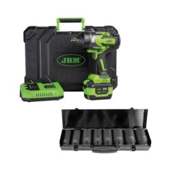Conjunto JBM com Chave de Impacto Brushless 3/4″ 1300Nm e 8 Chaves de Caixa