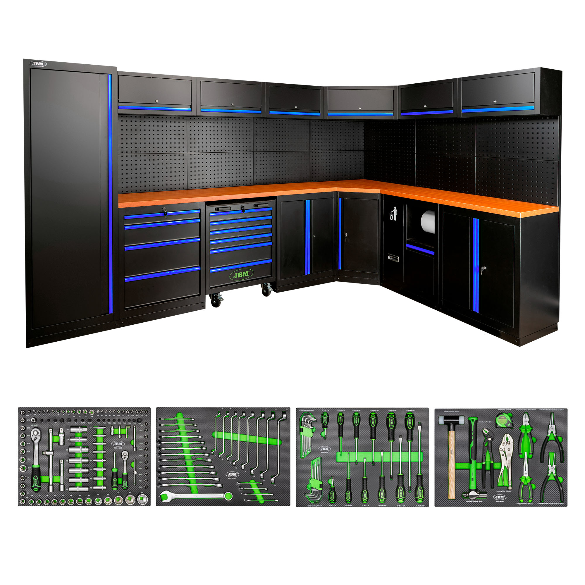 Conjunto de Mobiliário Modular de Oficina JBM 43 Peças 3440x2160x1950mm