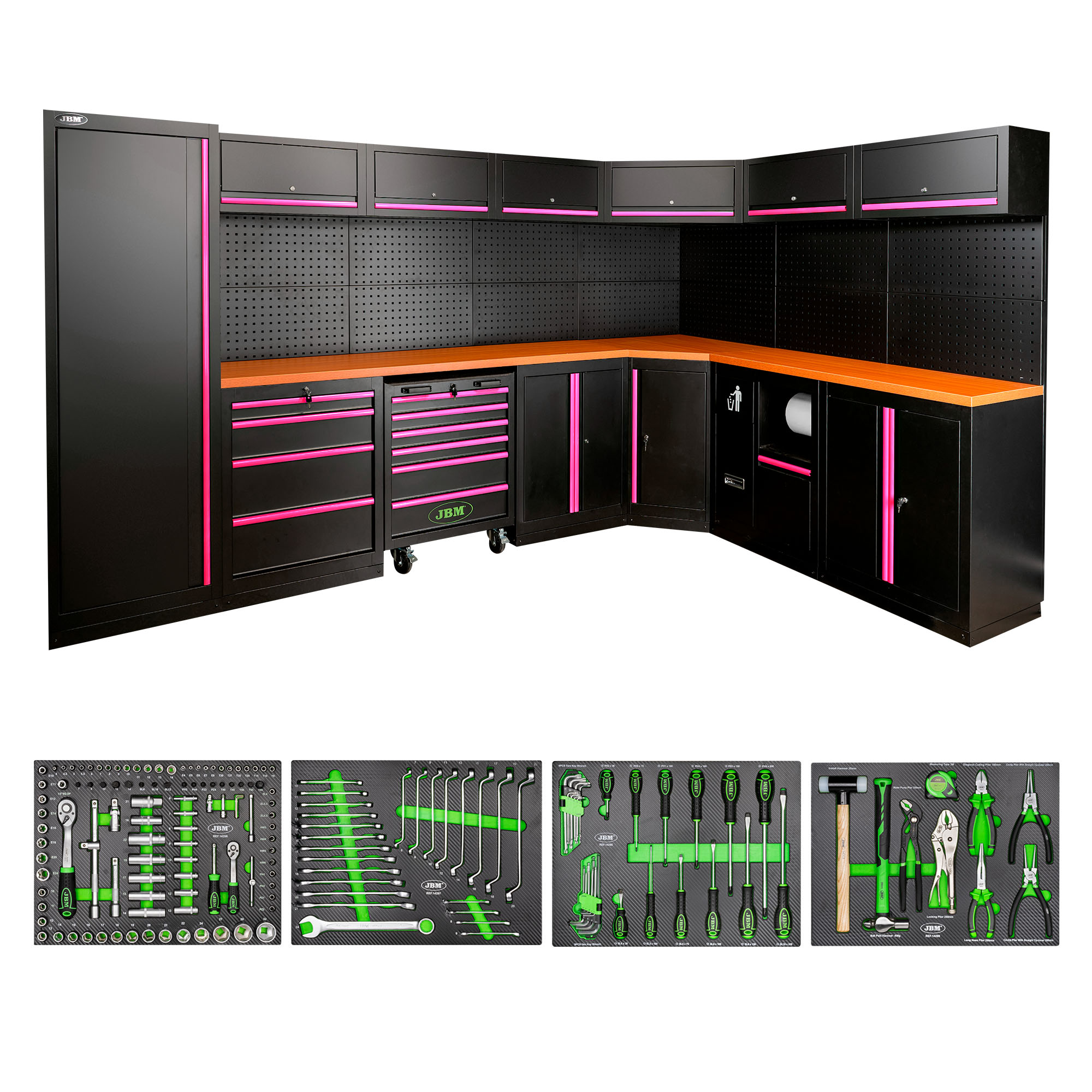 Conjunto de Mobiliário Modular de Oficina JBM 43 Peças 3440x2160x1950mm