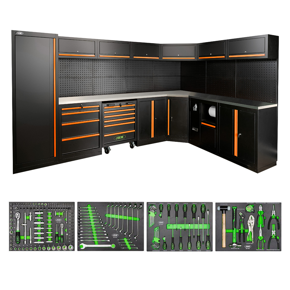 Conjunto de Mobiliário Modular JBM 43 Peças Inox e Aço Conjunto de Mobiliário Modular JBM 43 Peças Inox e Aço