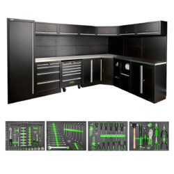 Conjunto de Mobiliário Modular de Oficina JBM 43 Peças Inox e Aço 3440x2160x1950mm