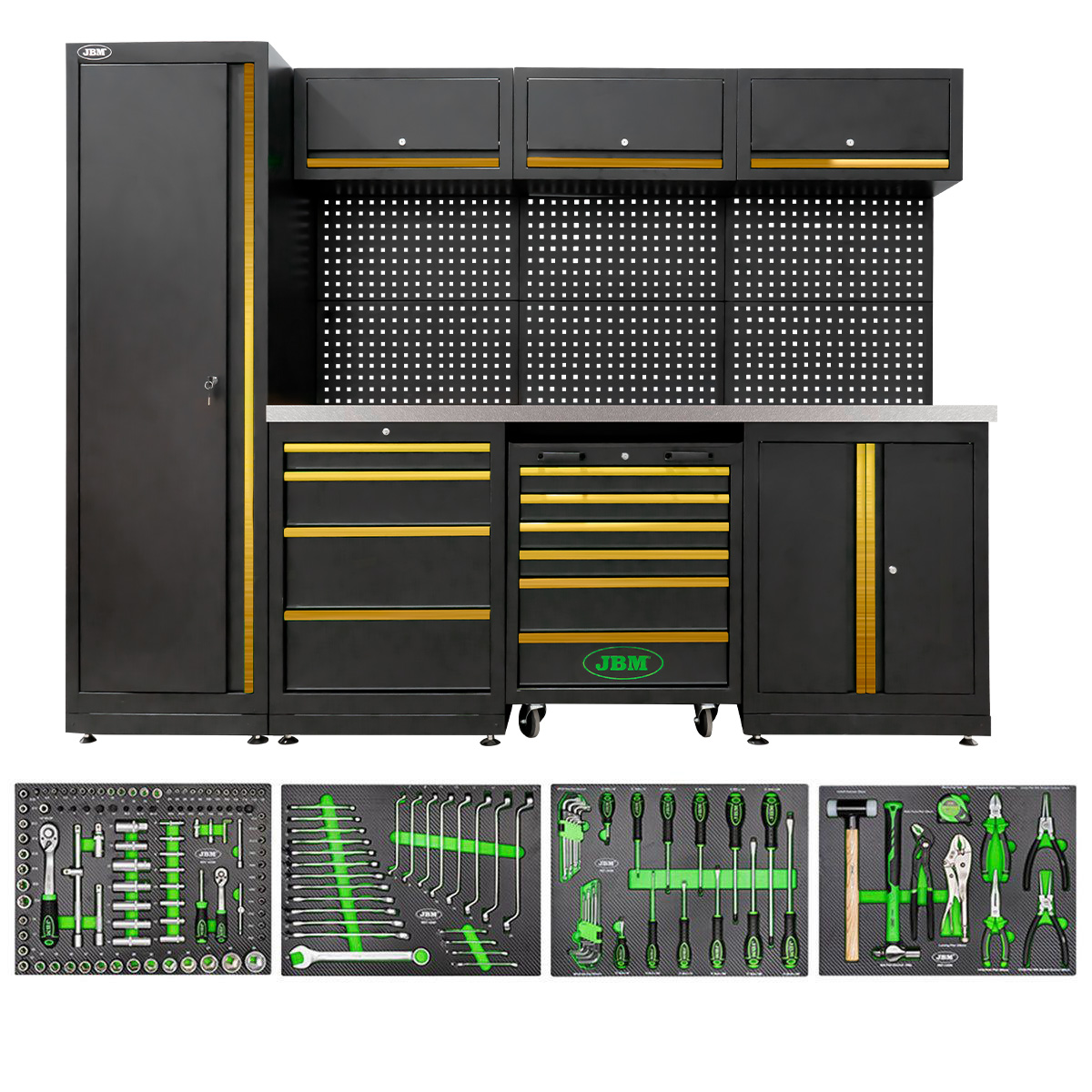 Conjunto de Mobiliário Modular de Oficina 18 Peças JBM 2640x500x1950mm