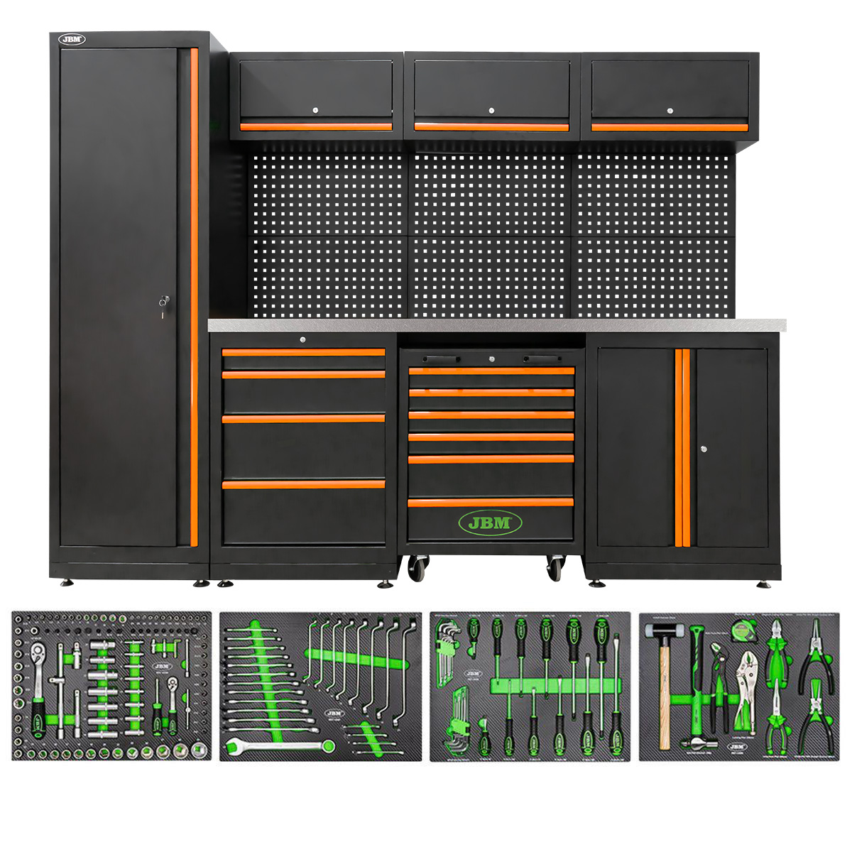 Conjunto de Mobiliário Modular de Oficina 18 Peças JBM 2640x500x1950mm