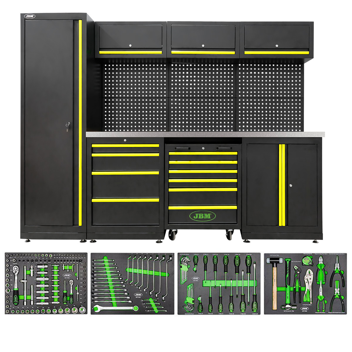 Conjunto de Mobiliário Modular de Oficina JBM 18 Peças 2640x500x1950mm