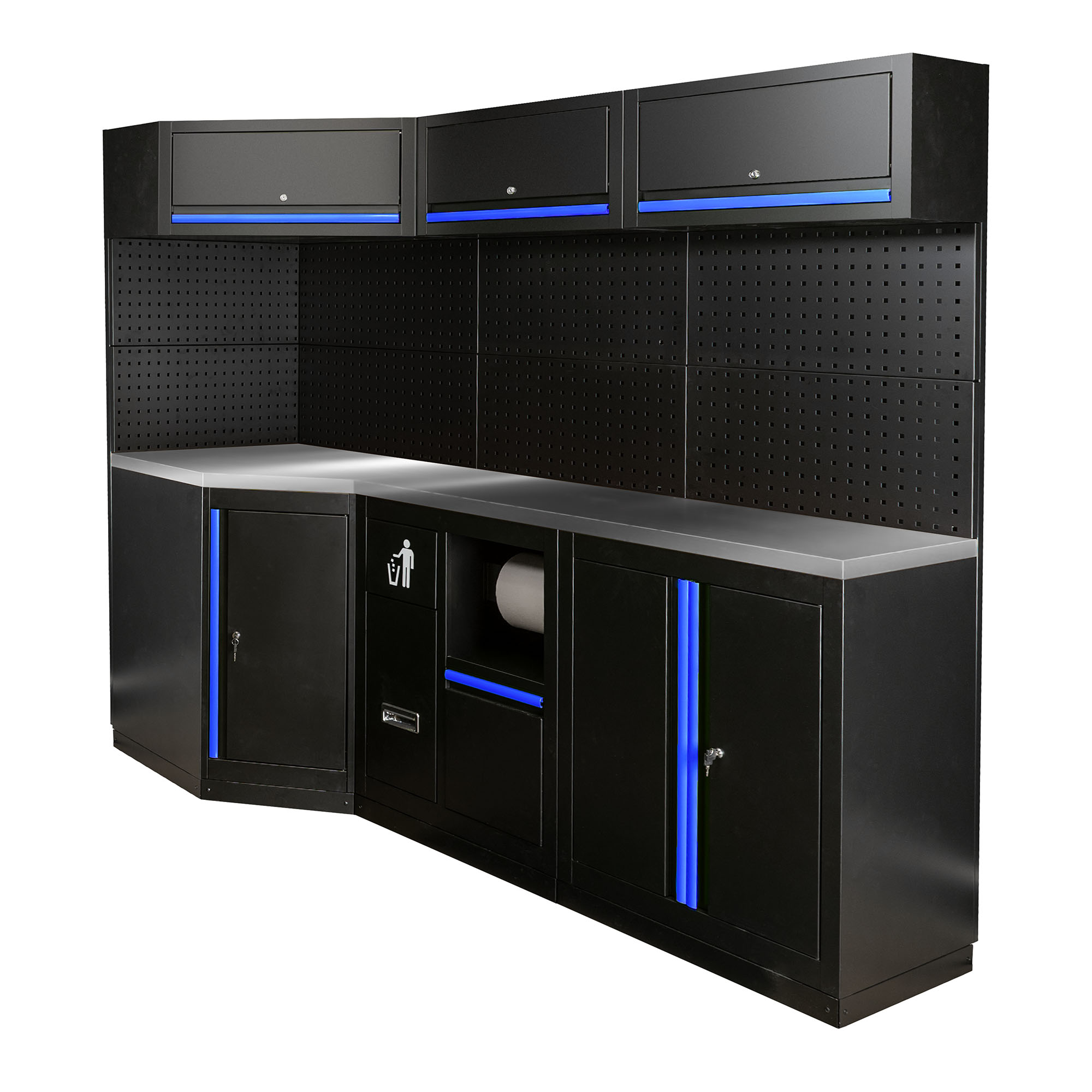 Conjunto de Mobiliário Modular de Oficina JBM 22 Peças Inox e Aço