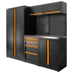 Conjunto de Móveis Modulares 13 Peças JBM 2410x620x1950mm Inox/Aço