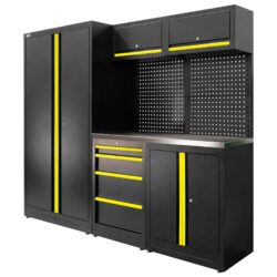 Conjunto de Móveis Modulares de Oficina JBM 13 Peças Inox e Aço