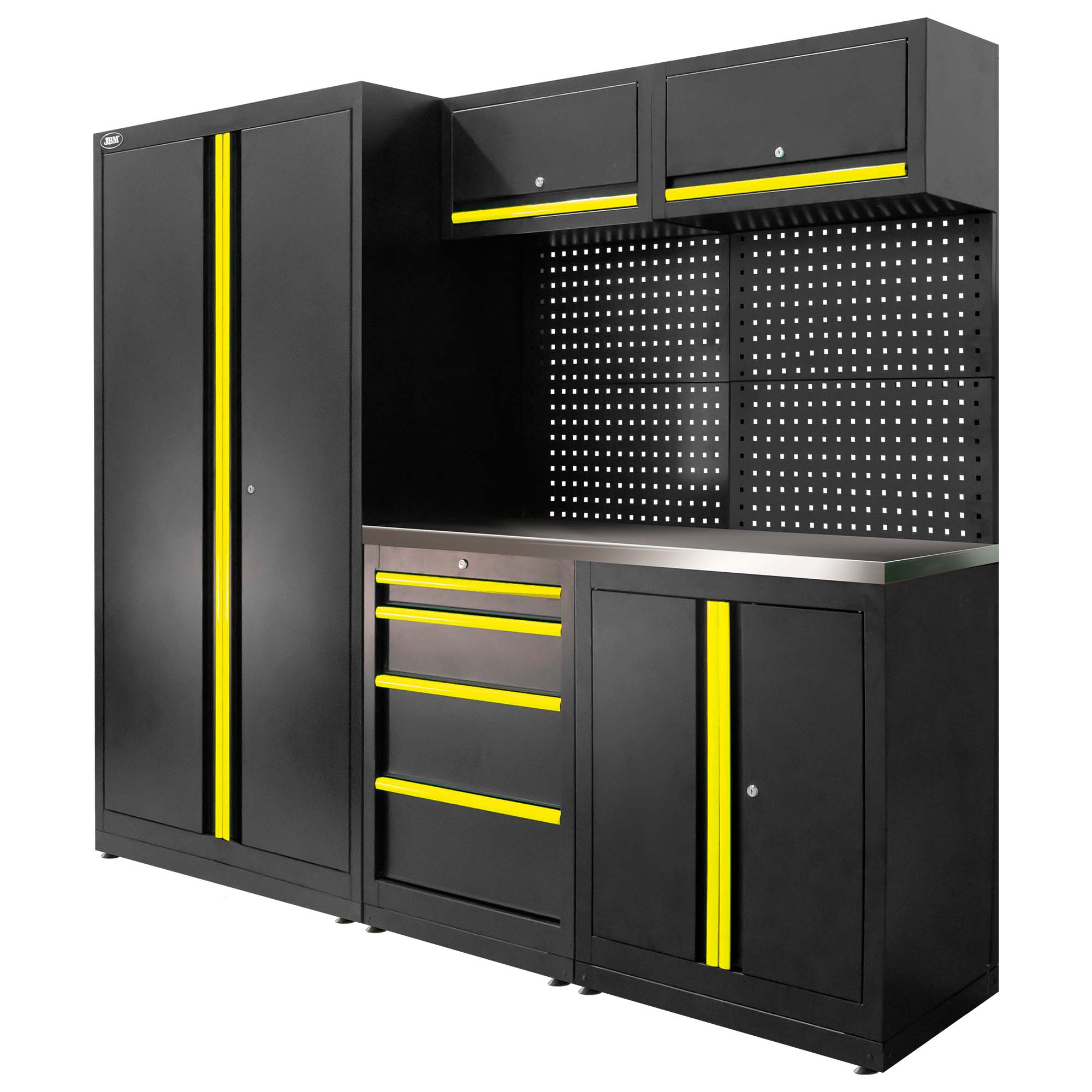 Conjunto de Móveis Modulares de Oficina JBM 13 Peças Inox e Aço