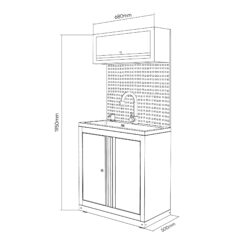 Conjunto de Móveis Modulares 6 Peças JBM 680x500x1950mm