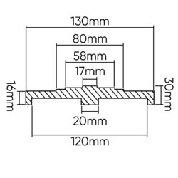 Taco Adaptador de Elevação TESLA JBM 120mm - Image 3