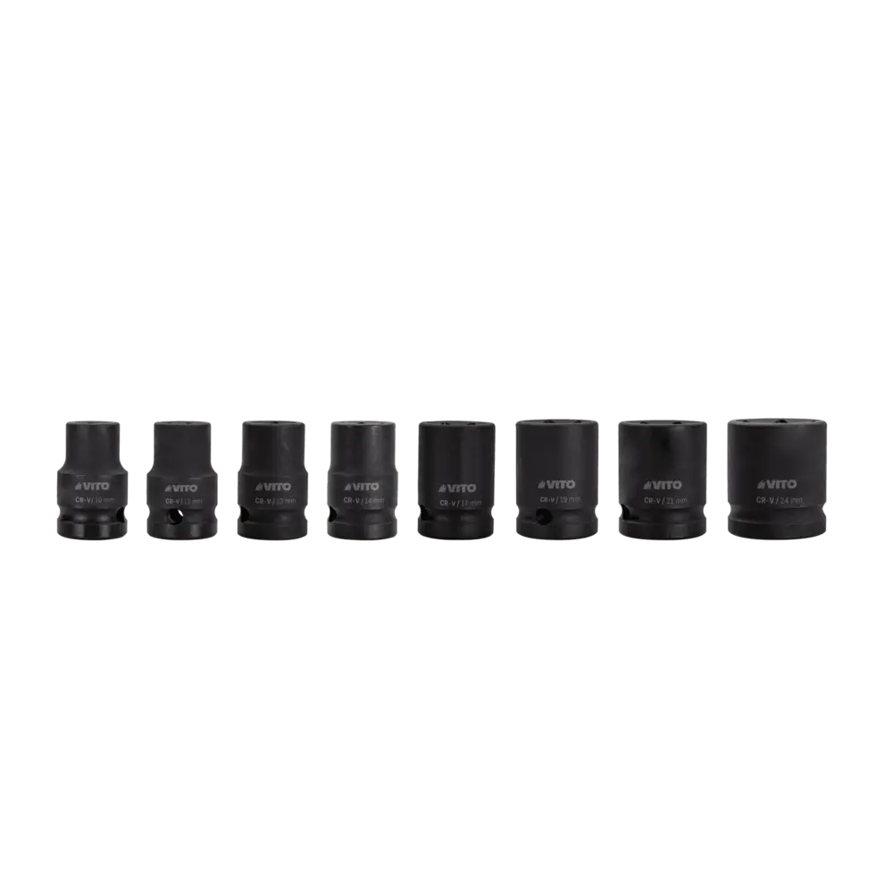 Conjunto de 8 Chaves de Caixa de Impacto VITO 1/2" CR-V