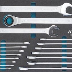 Módulo HAZET 18 chaves mistas de roquete 12 faces 519x342mm