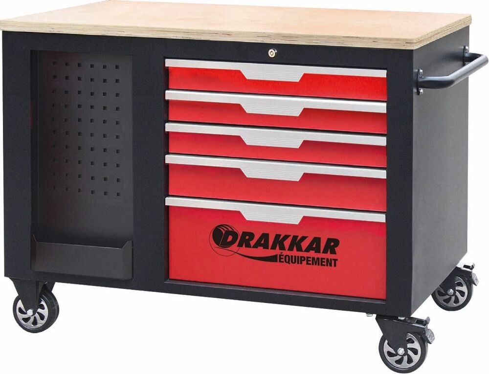 Carro de Ferramentas DRAKKAR 10 Gavetas com 176 Ferramentas