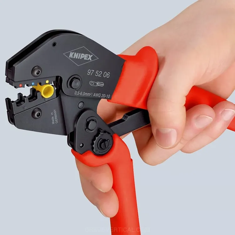 Alicate de Crimpagem KNIPEX para Terminais Planos Não Isolados