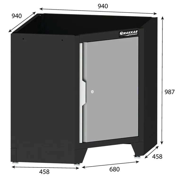 Armário Baixo de Canto DRAKKAR 1 Porta 1 Prateleira 940x940x987mm