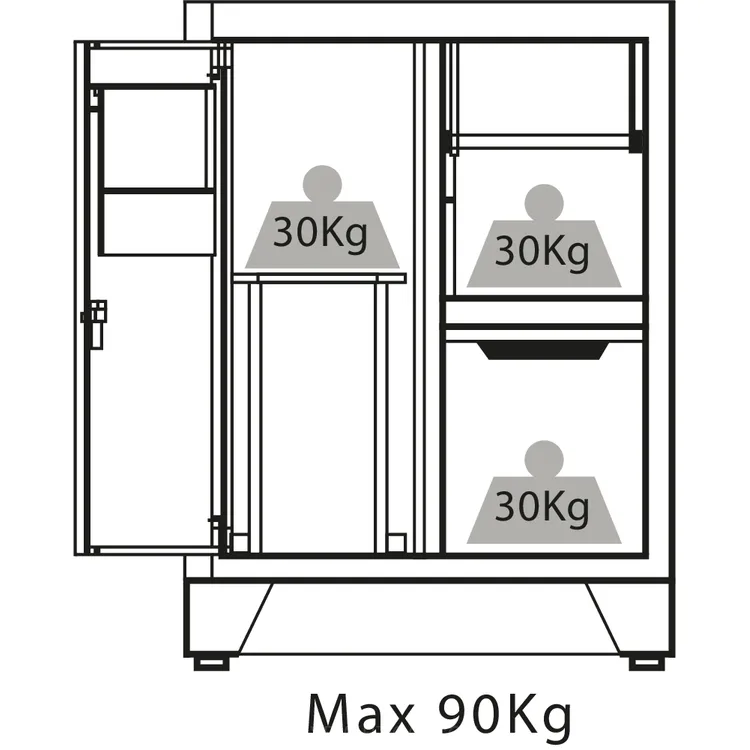 Armário Baixo DRAKKAR com Caixote e Suporte para Rolo 680x458x987mm