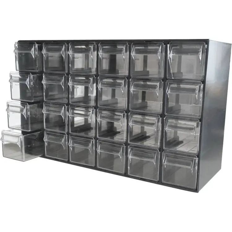 Armário de Armazenamento em Plástico RAACO 24 Gavetas 377x142x228mm