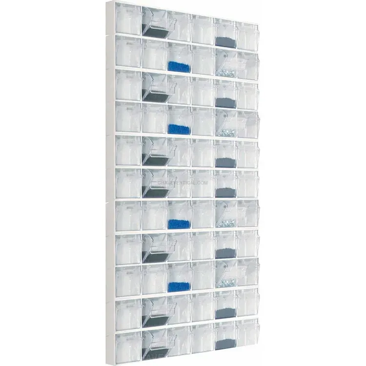 Armário de Arrumação com 11 Módulos e 66 Gavetas Basculantes 600x114x1254mm Armário de Arrumação com 11 Módulos e 66 Gavetas Basculantes 600x114x1254mm