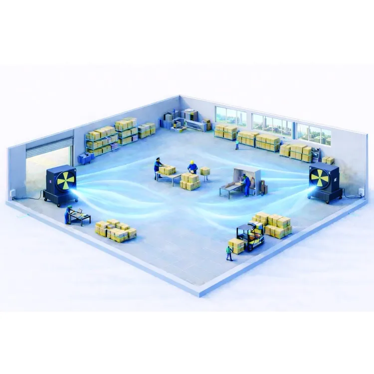 Arrefecedor de ar evaporativo móvel 510W - 70L - 12000 m³/h Climatiseur