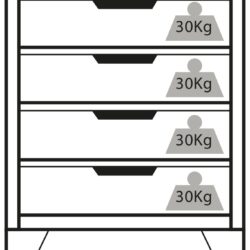 Armário Baixo DRAKKAR com 5 Gavetas para Mobiliário de Oficina 680x458x987mm - Image 2