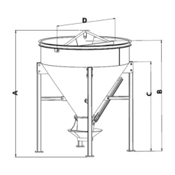 Balde de Manga GRIZ BM 500 L 135 KG 1200 KG