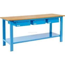 Bancada de Trabalho OMCN 3 Gavetas Tampo Madeira 2000x700mm 400kg