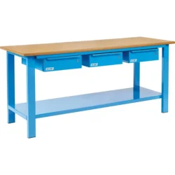 Bancada de Trabalho OMCN 3 Gavetas Tampo Madeira 2000x700mm 400kg