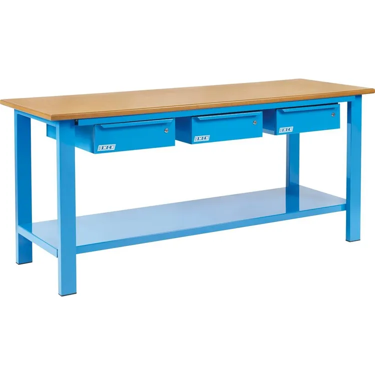 Bancada de Trabalho OMCN 3 Gavetas Tampo Madeira 2000x700mm 400kg