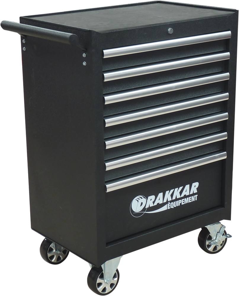 Carro de Ferramentas 7 Gavetas DRAKKAR com 235 Ferramentas e Módulos de Carbono