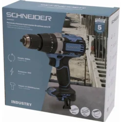 Berbequim Aparafusador de Percussão SCHNEIDER 20V 65Nm com 2 Baterias 2Ah