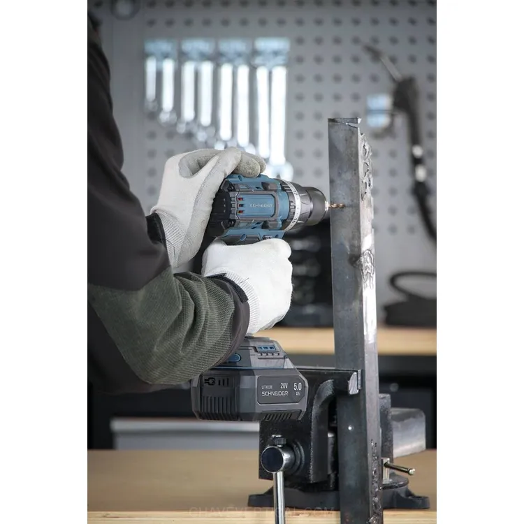 Berbequim Aparafusador de Percussão SCHNEIDER 20V 65Nm com 2 Baterias 2Ah