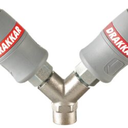 Raccord Rápido Fêmea Duplo em Y DRAKKAR Passagem de Ar 6mm Rosca Fêmea 1/4" BSP