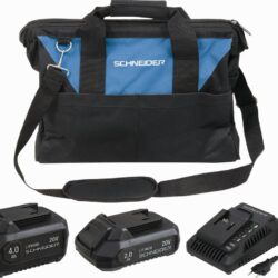 Pack SCHNEIDER 20V 2 Baterias Li-ion 2Ah+4Ah Carregador 3A