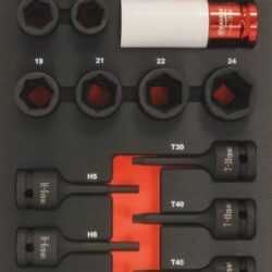 Módulo de Espuma DRAKKAR Chaves de Caixa de Impacto 22 Peças 395x178x32mm