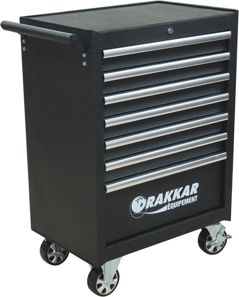 Carro de Ferramentas 7 Gavetas com 198 Ferramentas DRAKKAR Acabamento Carbono