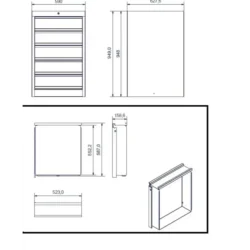 Caixa de gavetas METALWORKS DELK5 5 gavetas aço soldado