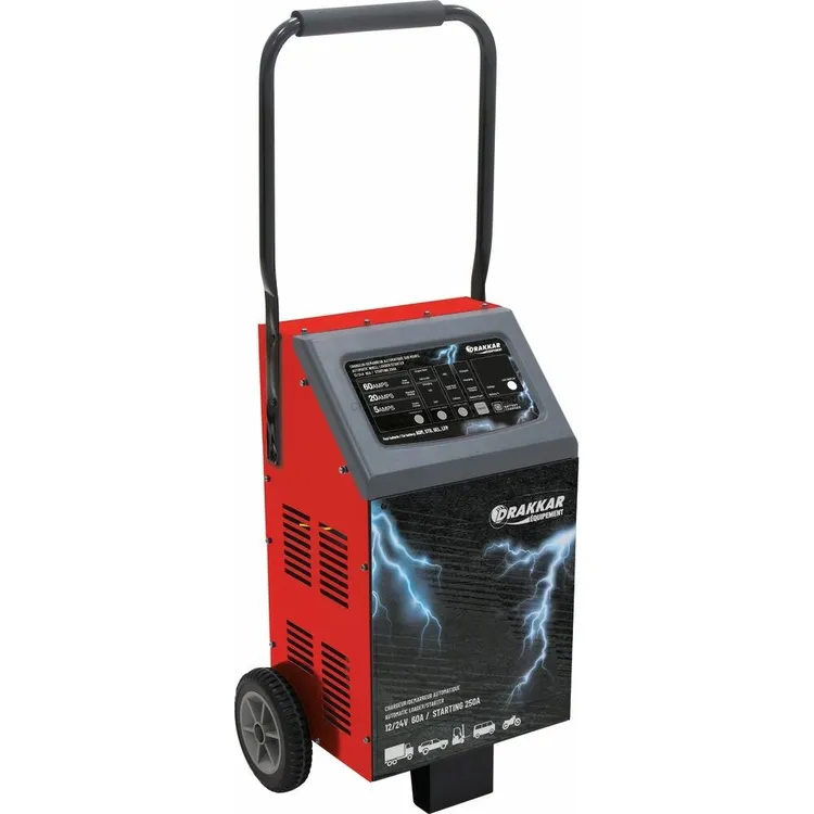 Carregador Arrancador Automático de Baterias DRAKKAR Starting 250A 12/24V 60A